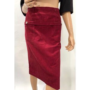 boss hugo boss Skirt corduroy ruby red pencil style size small